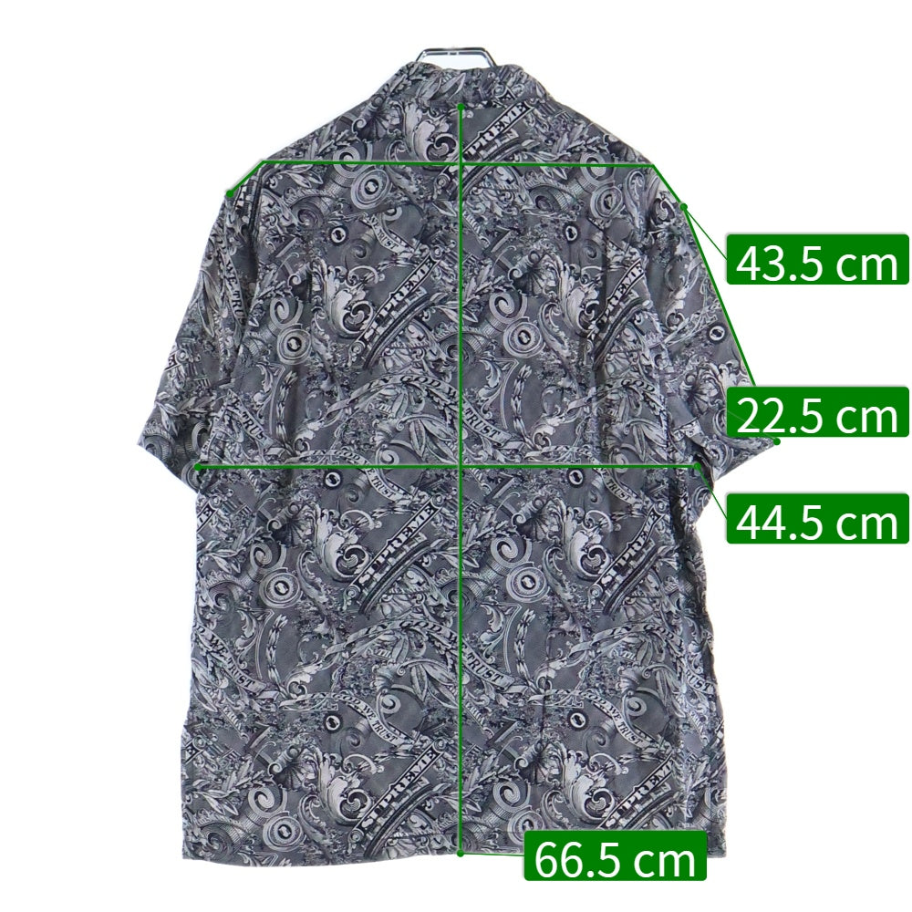 SUPREME(シュプリーム) 23SS Dollar S/S Shirt ダラー 総柄プリント 半袖シャツ グレー