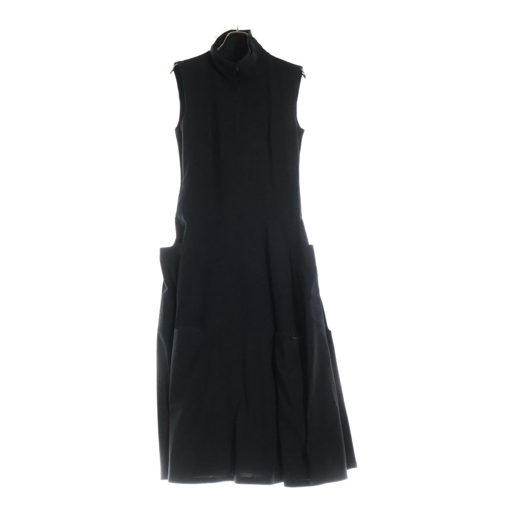 Y-3(ワイスリー) W VENT DRESS ベンテッド ハーフジップ マルチポケット ノースリーブ ワンピース ドレス レディース ブラック JI7087
