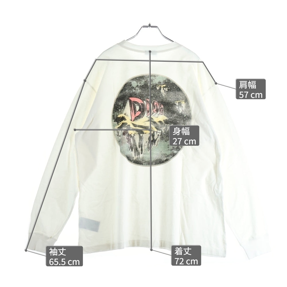 Dior HOMME(ディオールオム) 23SS Printed Sweat Shirt 393J675A0817 プリンテッドクルーネック長袖Tシャツカットソー ホワイト