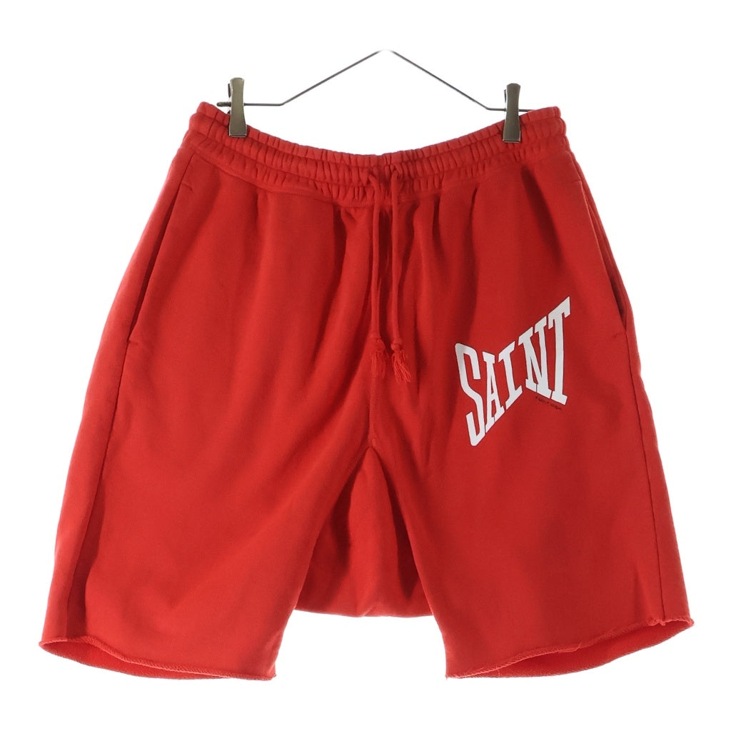 SAINT MICHAEL(セントマイケル) 21SS LOGO SWEAT SHORTS ロゴプリント スウェットショーツ ハーフパンツ レッド SM-S21-0001-038