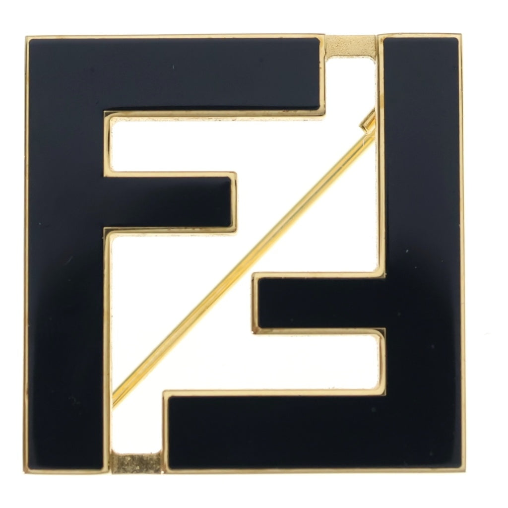 FENDI(フェンディ) フォーエバーブローチ FFロゴ ピンバッジ ゴールド/ブラック 8AG976 TL9 2821 レディース
