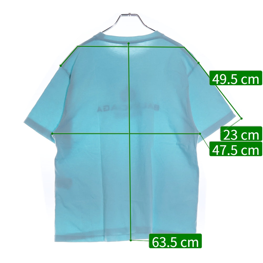 BALENCIAGA(バレンシアガ) パリスロゴプリント半袖Tシャツ カットソー 94599 TGV60 ブルー レディース