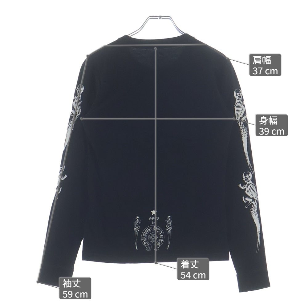CHROME HEARTS(クロムハーツ) FOTI L/S TEE 両面プリント 袖ロゴ 長袖 クルーネック Tシャツ カットソー ブラック