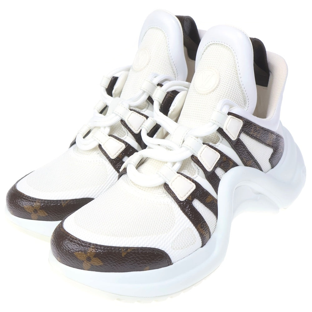 LOUIS VUITTON(ルイヴィトン) LVアークライト ライン モノグラム レースアップ ハイカットシューズ スニーカー ホワイト/ブラウン レディース