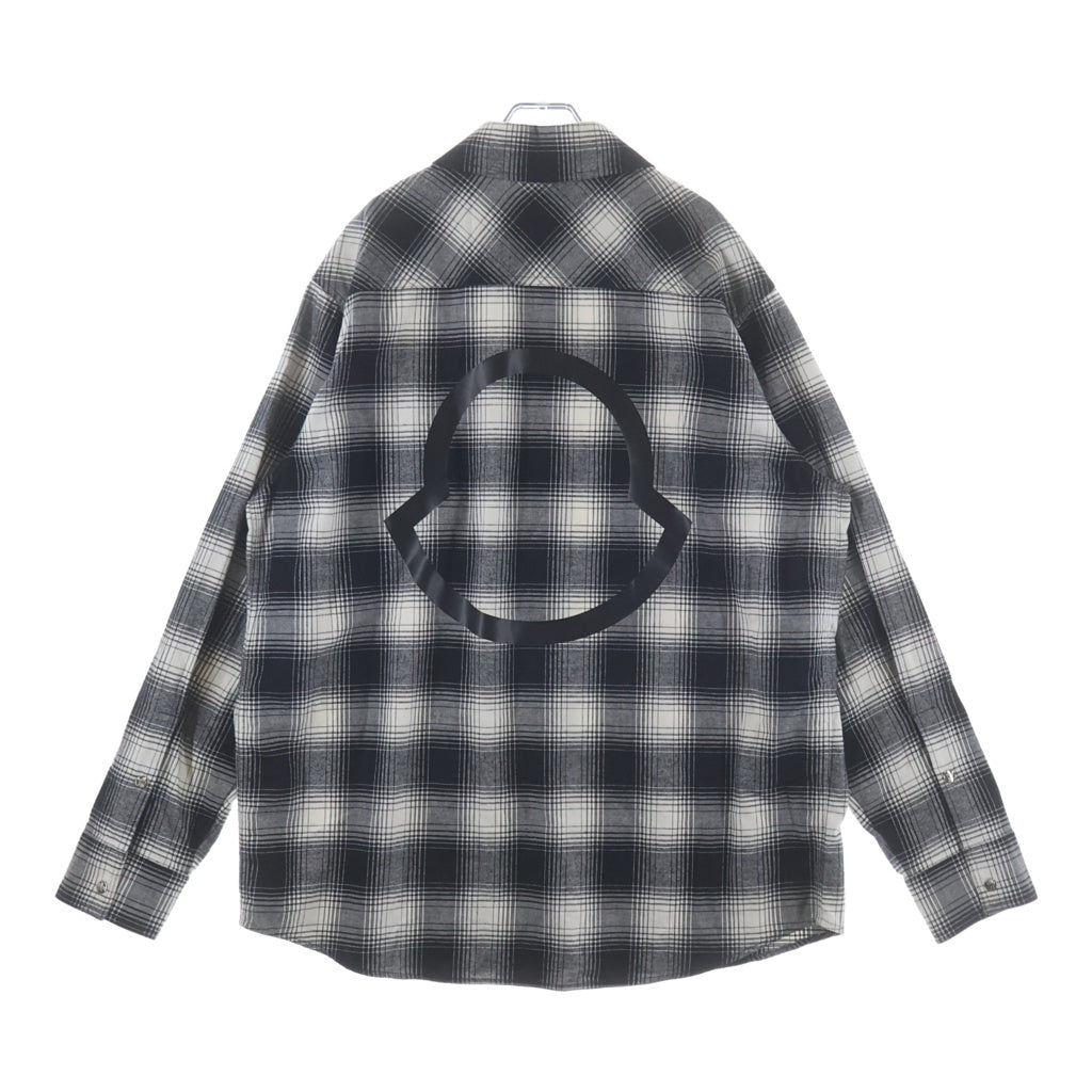 MONCLER(モンクレール) CAMICIA カミシア チェック 長袖シャツ フランネル ホワイト/ブラック コットン