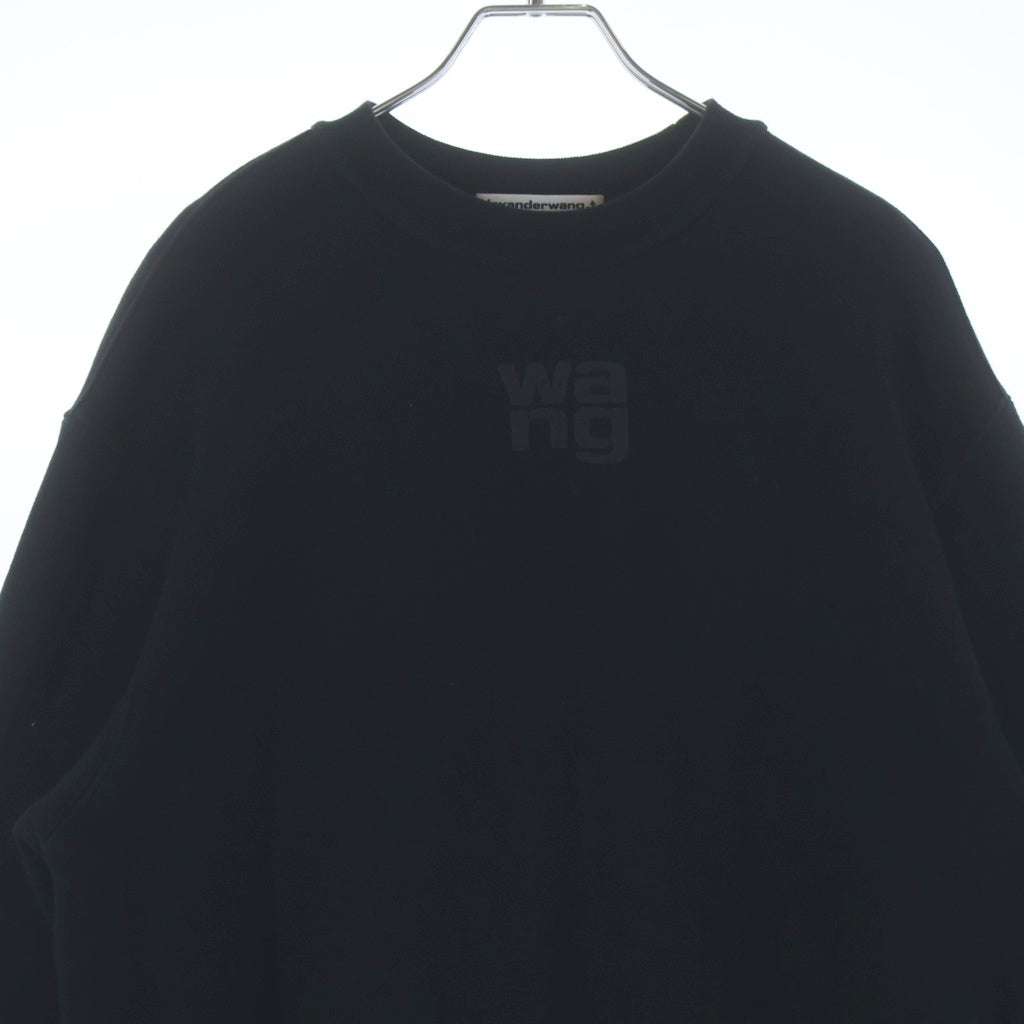 ALEXANDER WANG(アレキサンダーワン) 24AW WANG ラバープリント クルーネック プルオーバー スエット トレーナー ブラック 4CC3241508 4CC3241508