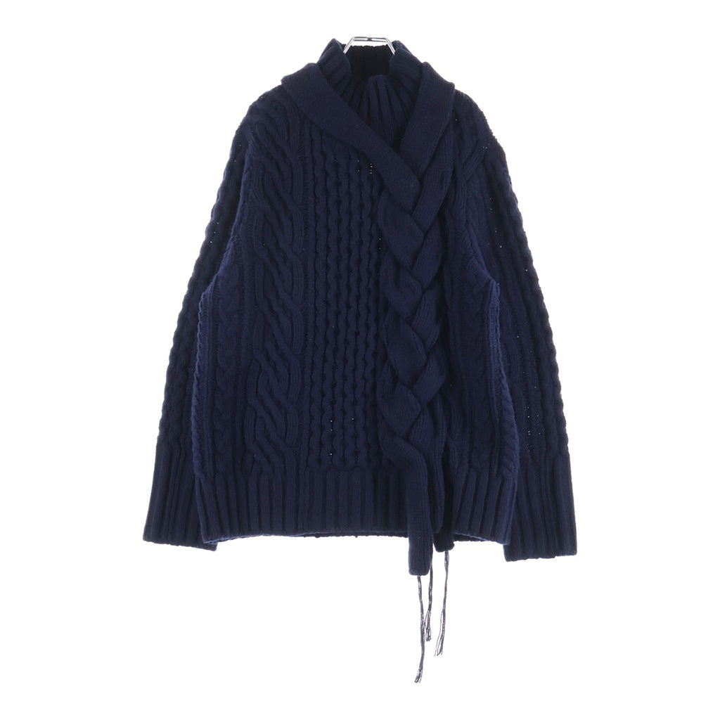 Sacai(サカイ) ローゲージ モックネックニット セーターネイビー 19-02121M