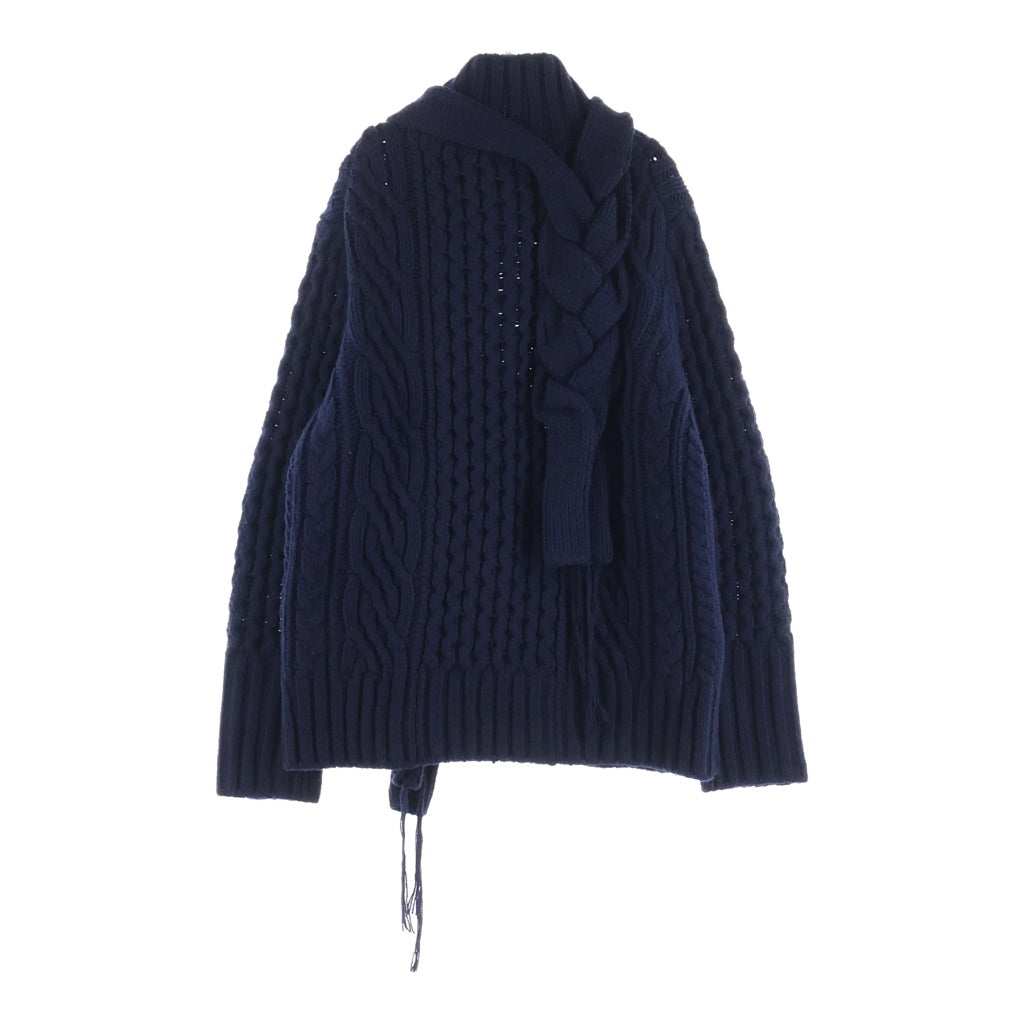 Sacai(サカイ) ローゲージ モックネックニット セーターネイビー 19-02121M