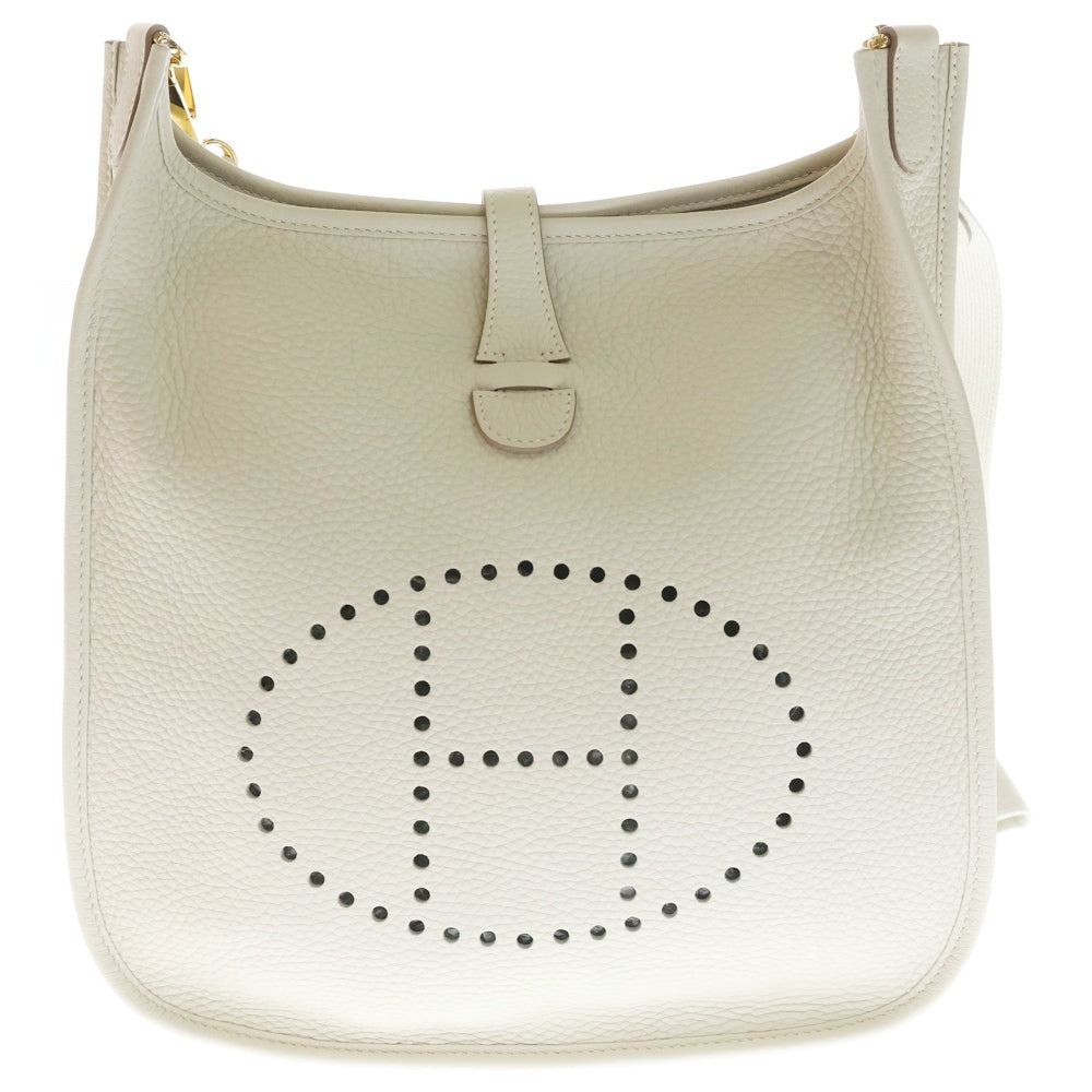 HERMES(エルメス) エヴリンPM トリヨンクレマンス レザー パンチング Hロゴ ショルダーバッグ ゴールド金具 ベージュ