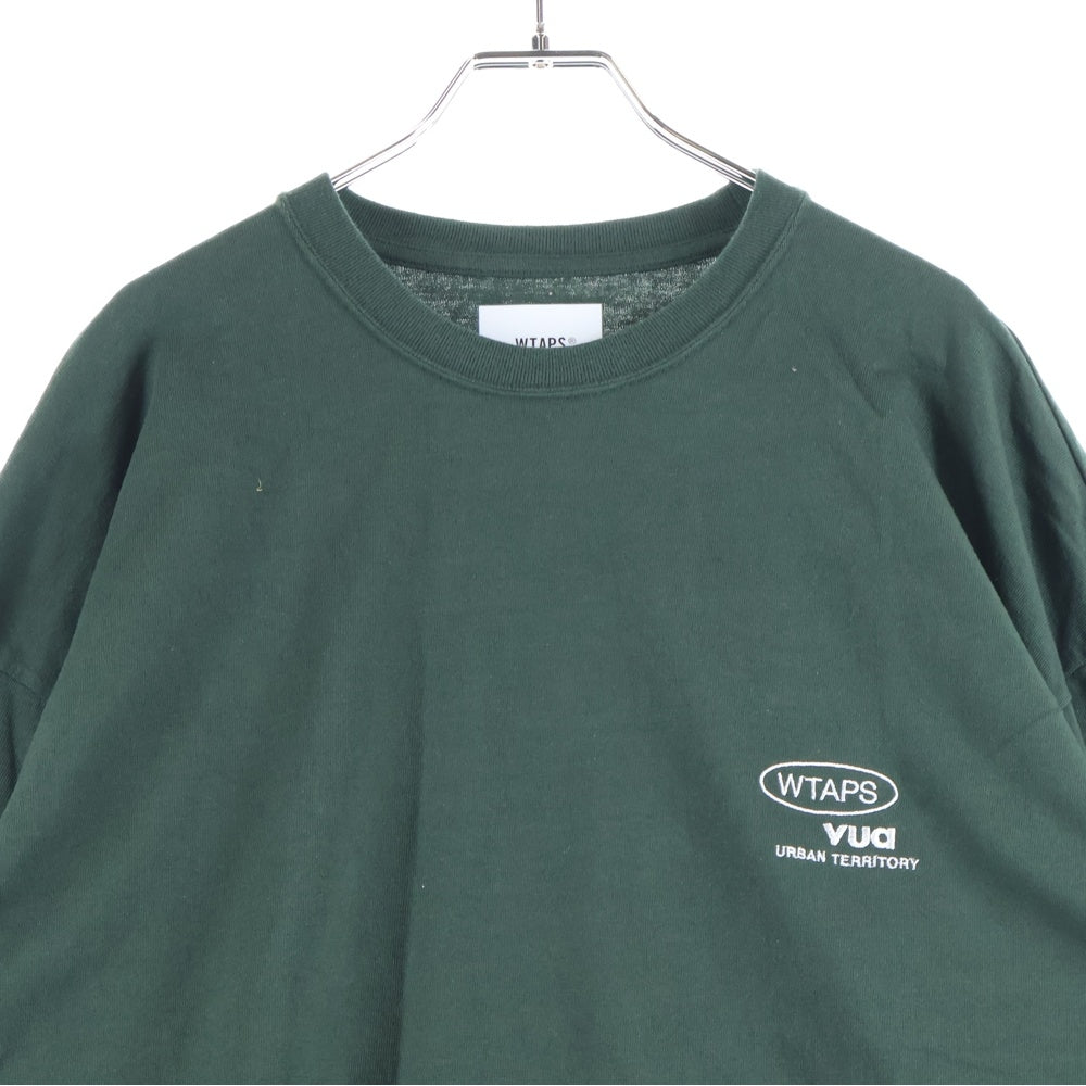 WTAPS(ダブルタップス) 23AW AII 01 LS COTTON PROTECT ロゴ刺繍 長袖Tシャツ ロンT グリーン 232ATDT-CSM06