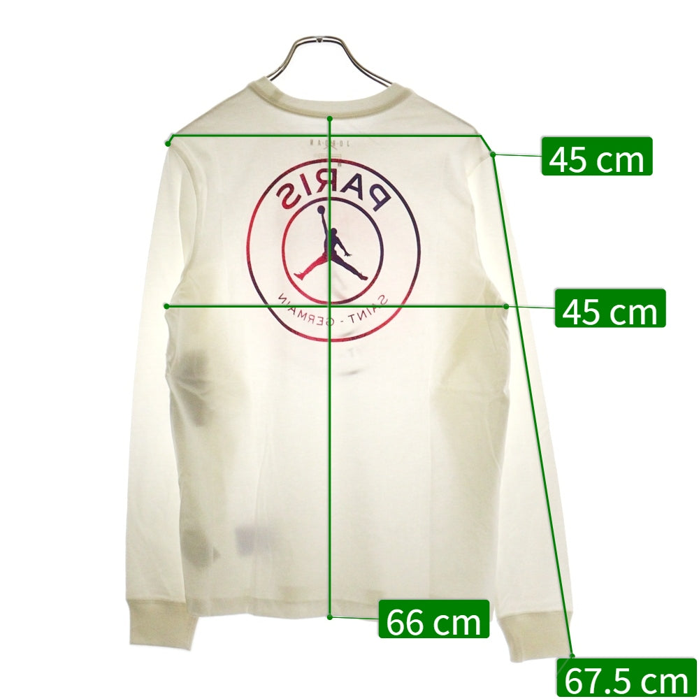 NIKE(ナイキ) JORDAN BRAND AS M J PSG LS TEE 両面プリント クルーネック長袖Tシャツカットソー ホワイト CZ0794-100