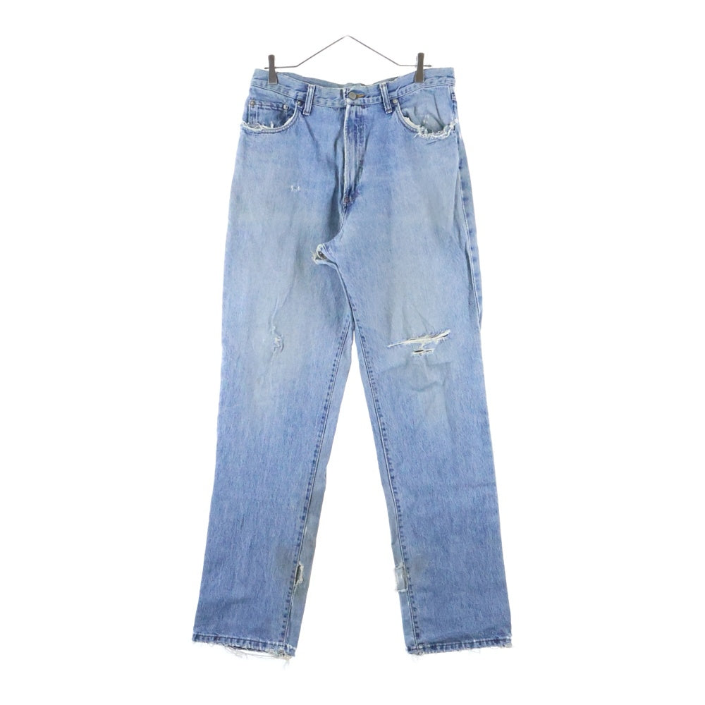 RRL(ダブルアールエル) USA製 ジップフライ ダメージ ストレート デニムパンツ インディゴ
