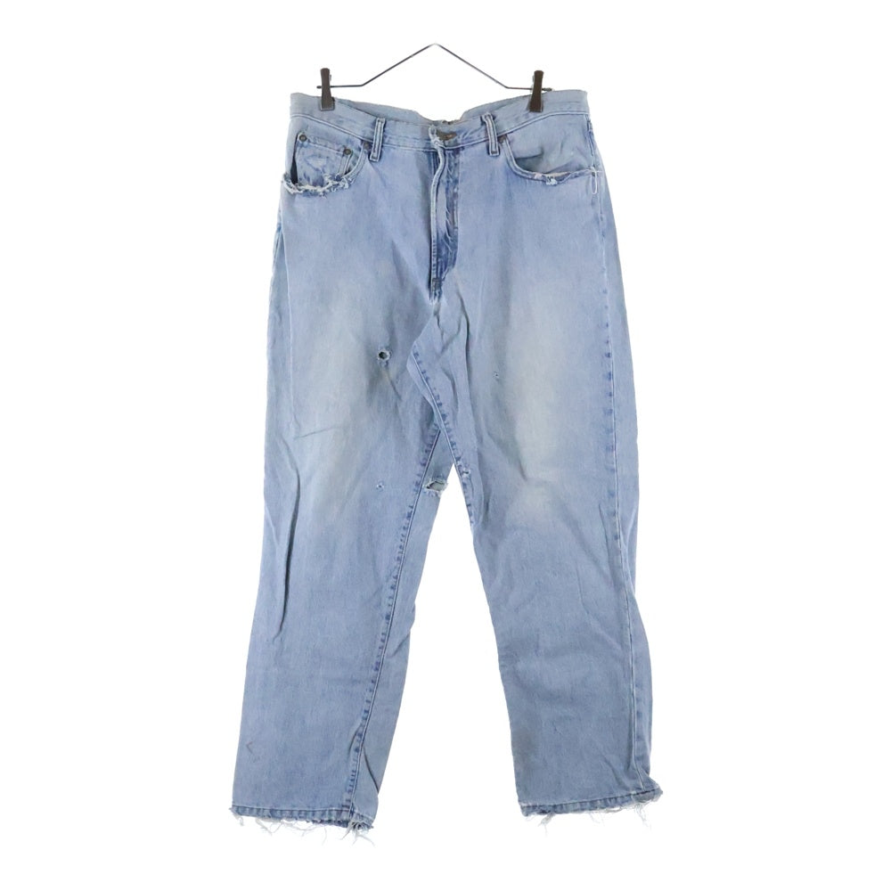 RRL(ダブルアールエル) USA製 ジップフライ ダメージ ストレート デニムパンツ インディゴ