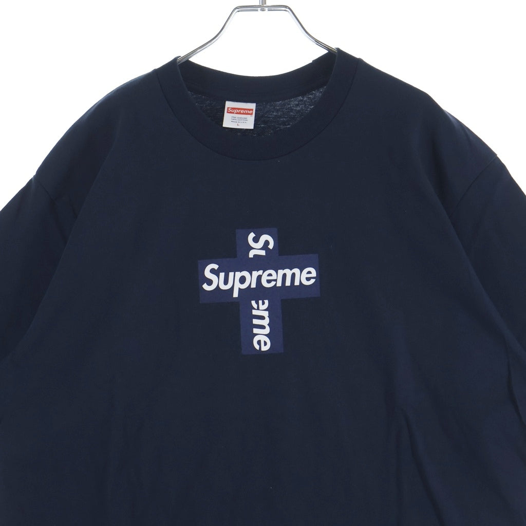 SUPREME(シュプリーム) 20AW Cross Box Logo Tee クロスボックスロゴ プリント クルーネック半袖Tシャツ カットソー ネイビー
