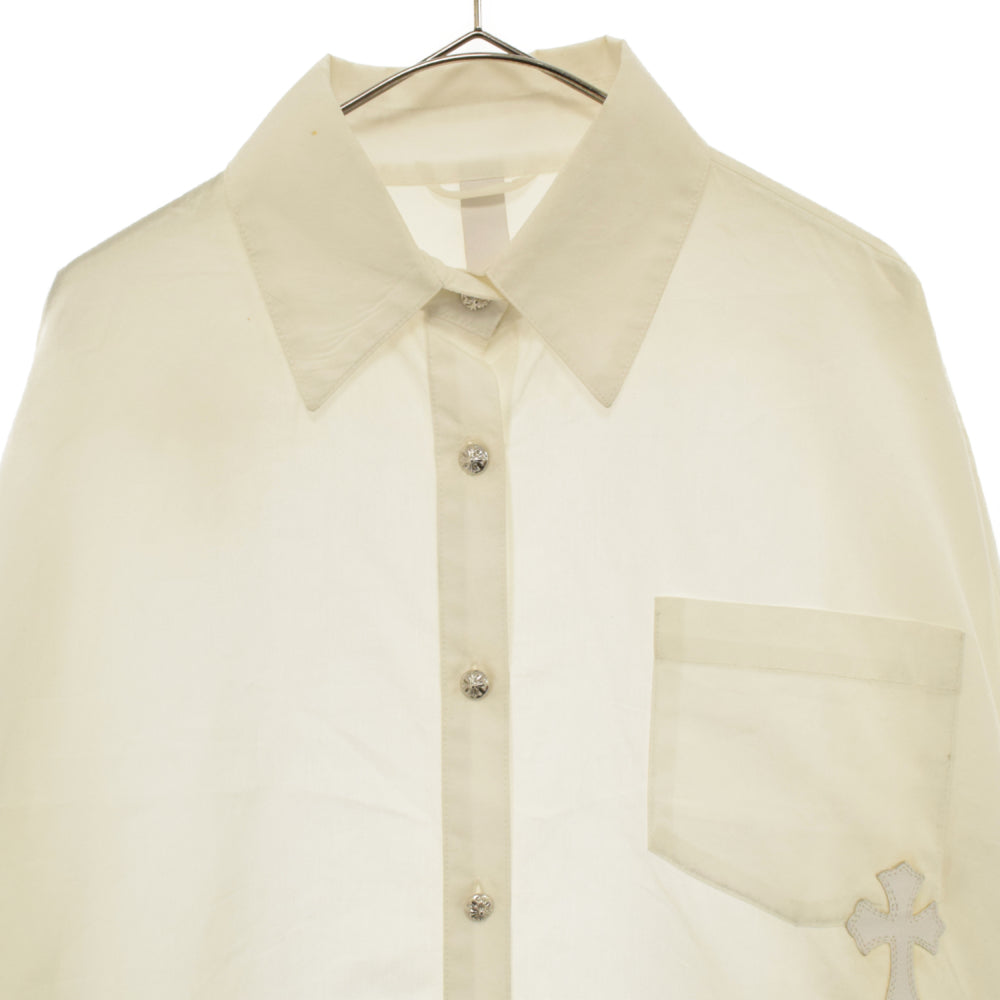 CHROME HEARTS(クロムハーツ) MAHAL KITA SHIRT マハルキタ クロスパッチクロスボタン長袖シャツ ホワイト ※タグ欠損