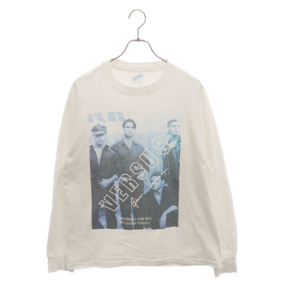 VINTAGE(ヴィンテージ) 90s GIANNI VERSACE BRUCE WEBER VERSUS ヴェルサーチ ブルースウェーバー フォト 長袖Tシャツ カットソー ホワイト