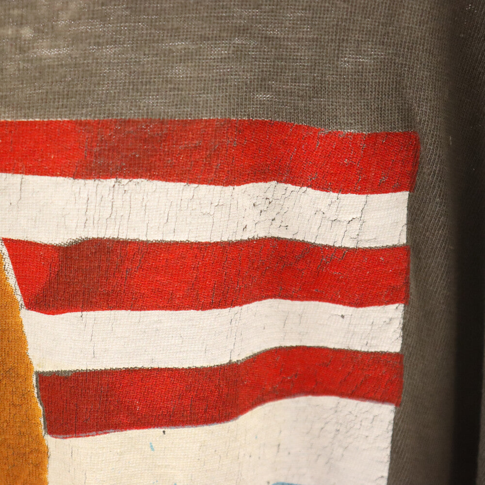 VINTAGE(ヴィンテージ) 90s MALCOLM X RAP TEE PEACE&LOVE マルコム 両面プリント ラップ 半袖Tシャツ カットソー グレー