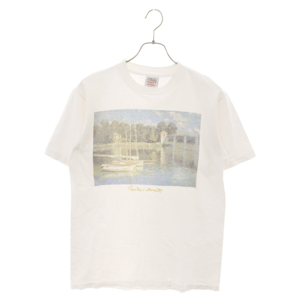 VINTAGE(ヴィンテージ) 90s VINTEGE Claude Monet T-shirt クロードモネ アルジャントゥイユの橋 フロントプリント半袖Tシャツ カットソー ホワイト ヴィンテージ