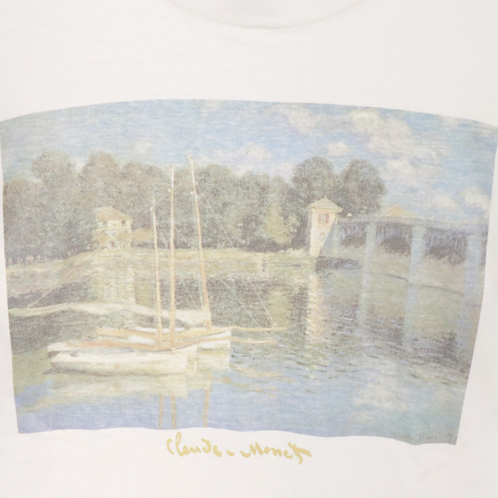 VINTAGE(ヴィンテージ) 90s VINTEGE Claude Monet T-shirt クロードモネ アルジャントゥイユの橋 フロントプリント半袖Tシャツ カットソー ホワイト ヴィンテージ