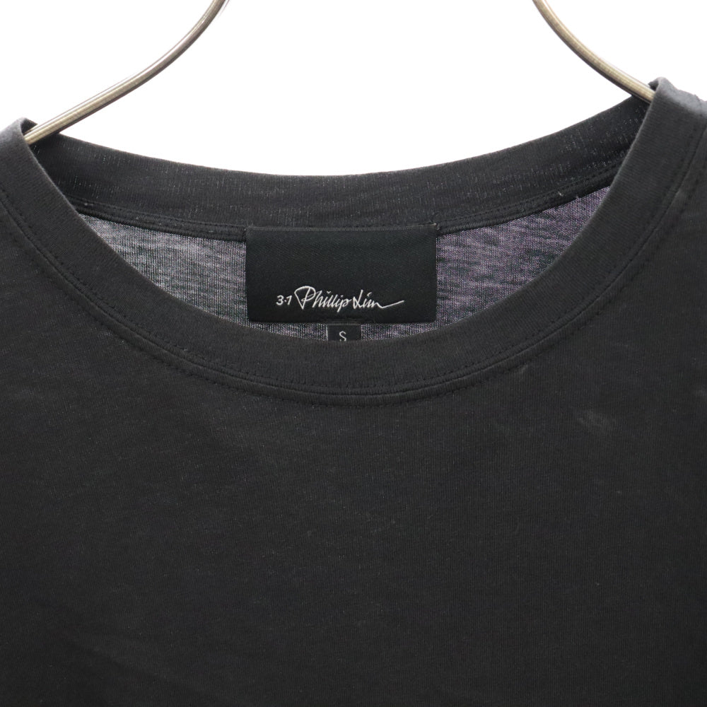 3.1 Phillip Lim(スリーワンフィリップリム) レイヤードデザイン 半袖Tシャツ カットソー ブラック/ホワイト レディース