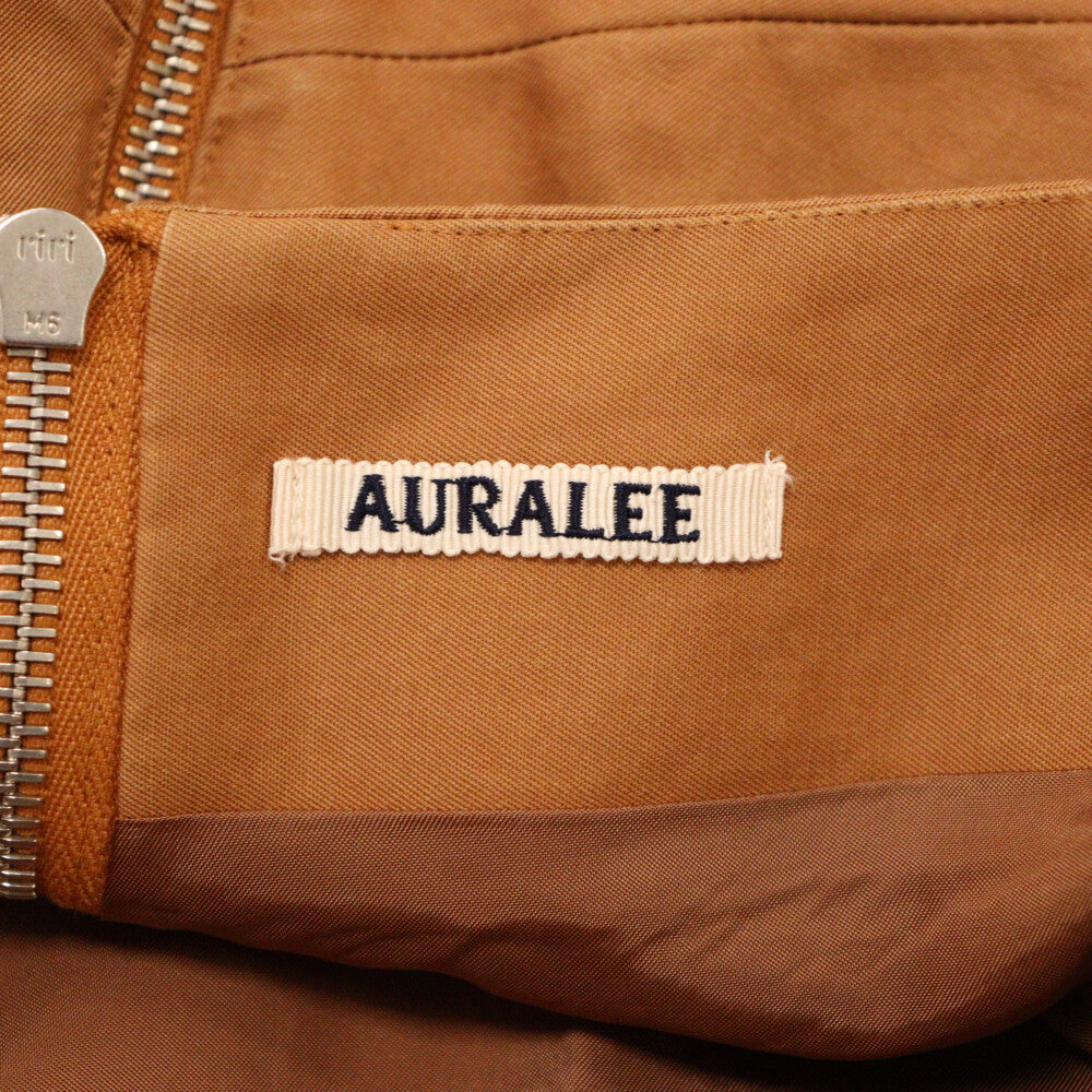 AURALEE(オーラリー) バックジップ 切替しデザイン スカート ブラウン レディース