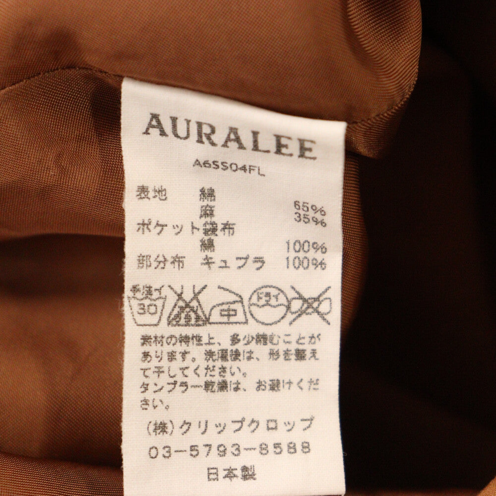 AURALEE(オーラリー) バックジップ 切替しデザイン スカート ブラウン レディース