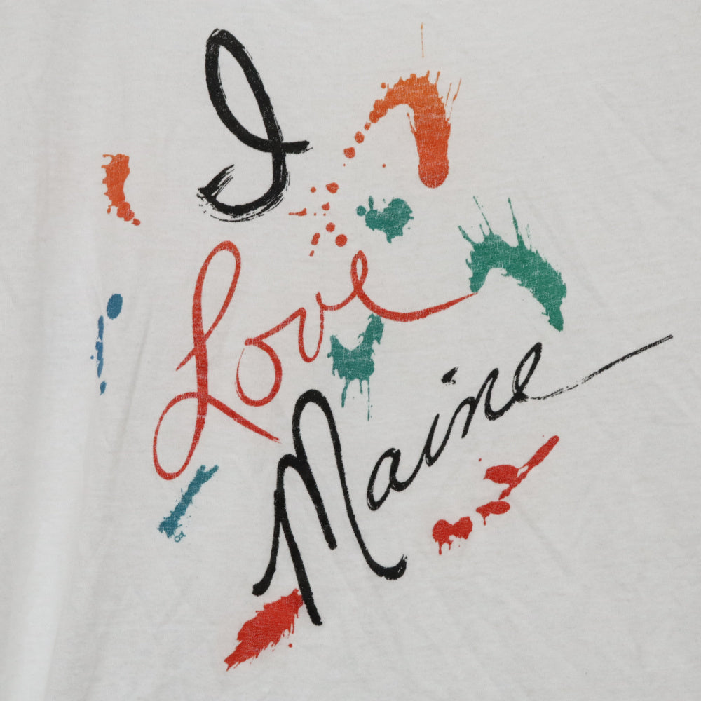 VINTAGE(ヴィンテージ) 80s LOVE ペントプリント ノースリーブTシャツ カットソー ホワイト