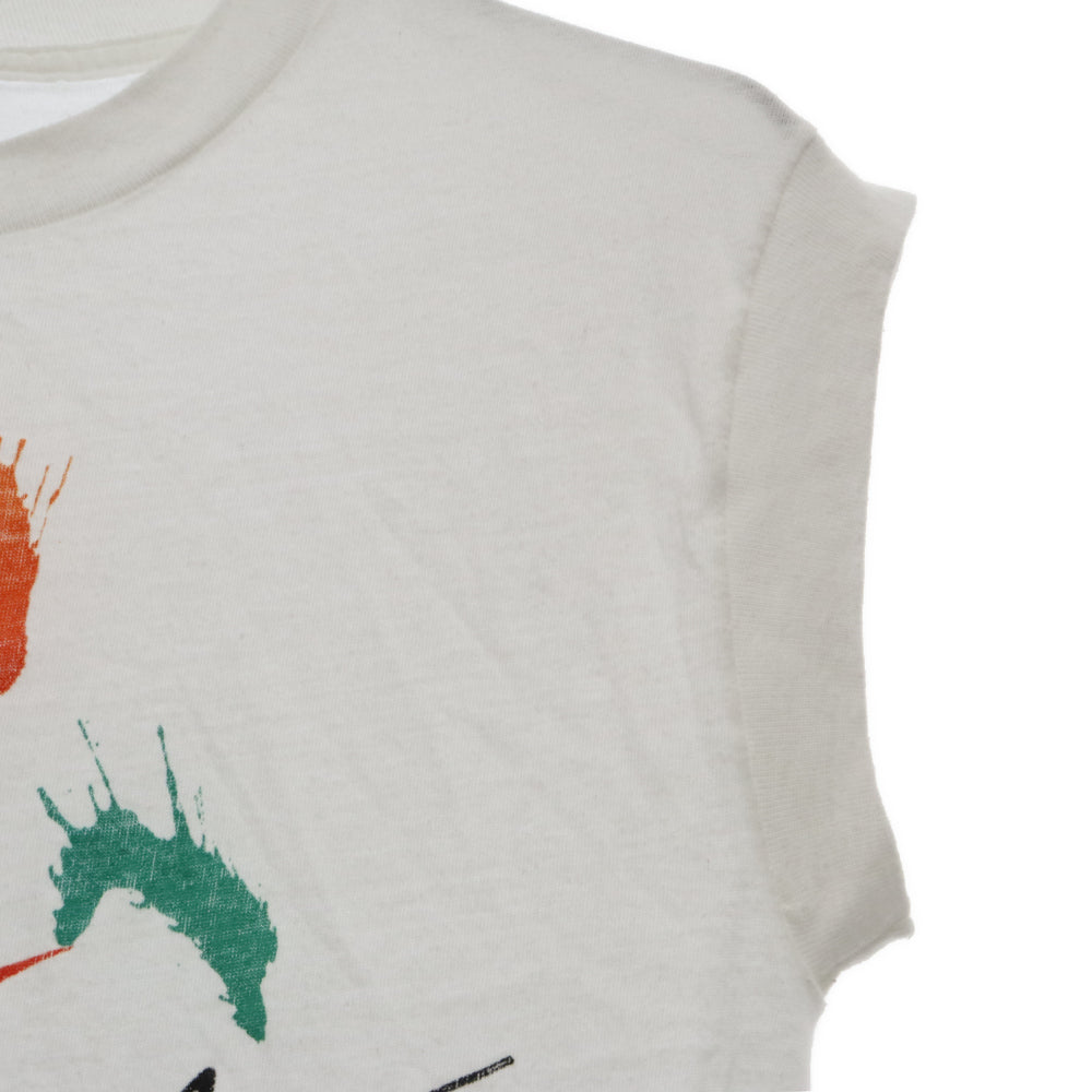 VINTAGE(ヴィンテージ) 80s LOVE ペントプリント ノースリーブTシャツ カットソー ホワイト