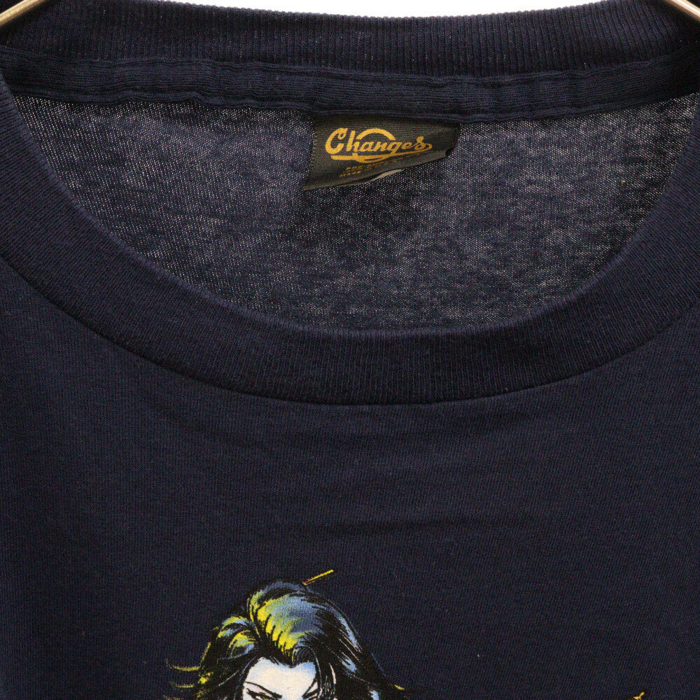 VINTAGE(ヴィンテージ) 90s SHI Lady Death シ レディデス アニメ プリント 半袖Tシャツ カットソー ネイビー