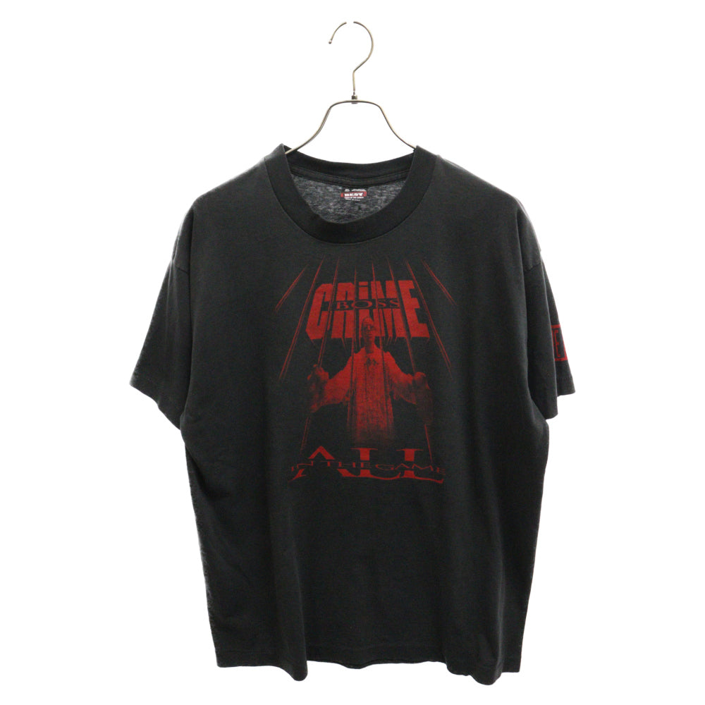VINTAGE(ヴィンテージ) 90s CRIME BOSS クライムボス プリント 半袖Tシャツ カットソー ブラック