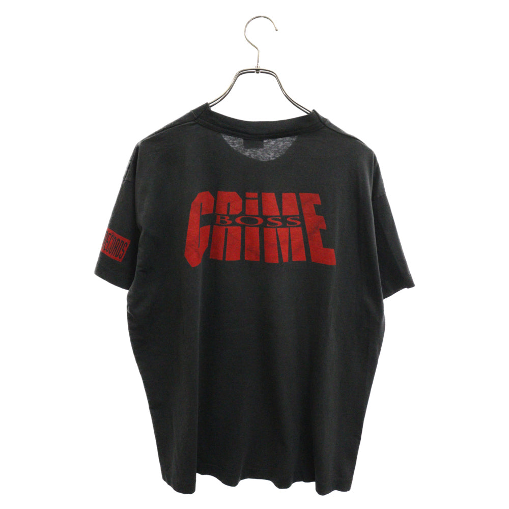 VINTAGE(ヴィンテージ) 90s CRIME BOSS クライムボス プリント 半袖Tシャツ カットソー ブラック