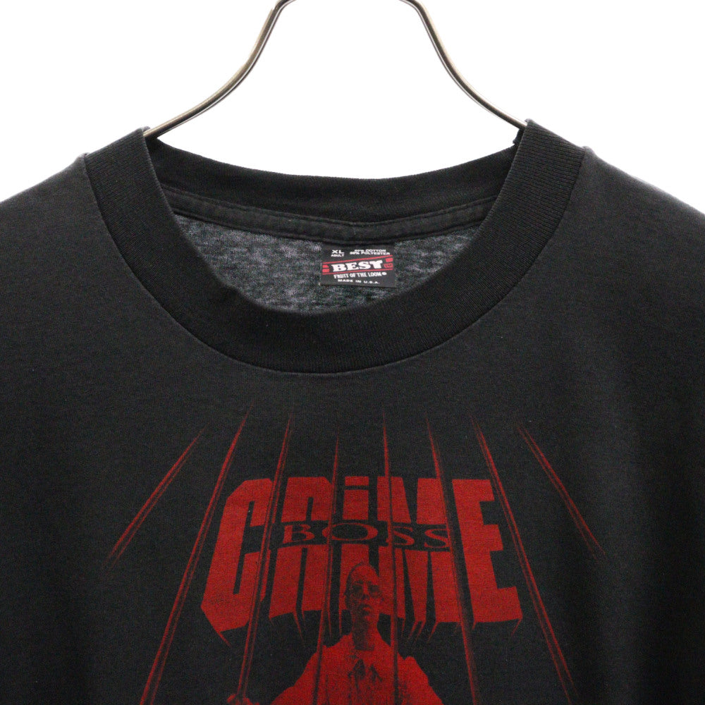 VINTAGE(ヴィンテージ) 90s CRIME BOSS クライムボス プリント 半袖Tシャツ カットソー ブラック