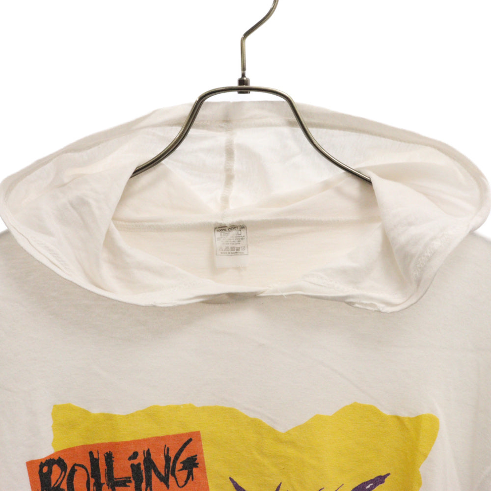 VINTAGE(ヴィンテージ) 90s THE ROLLING STONES ザローリングストーンズ フーディ 半袖Tシャツ カットソー ホワイト