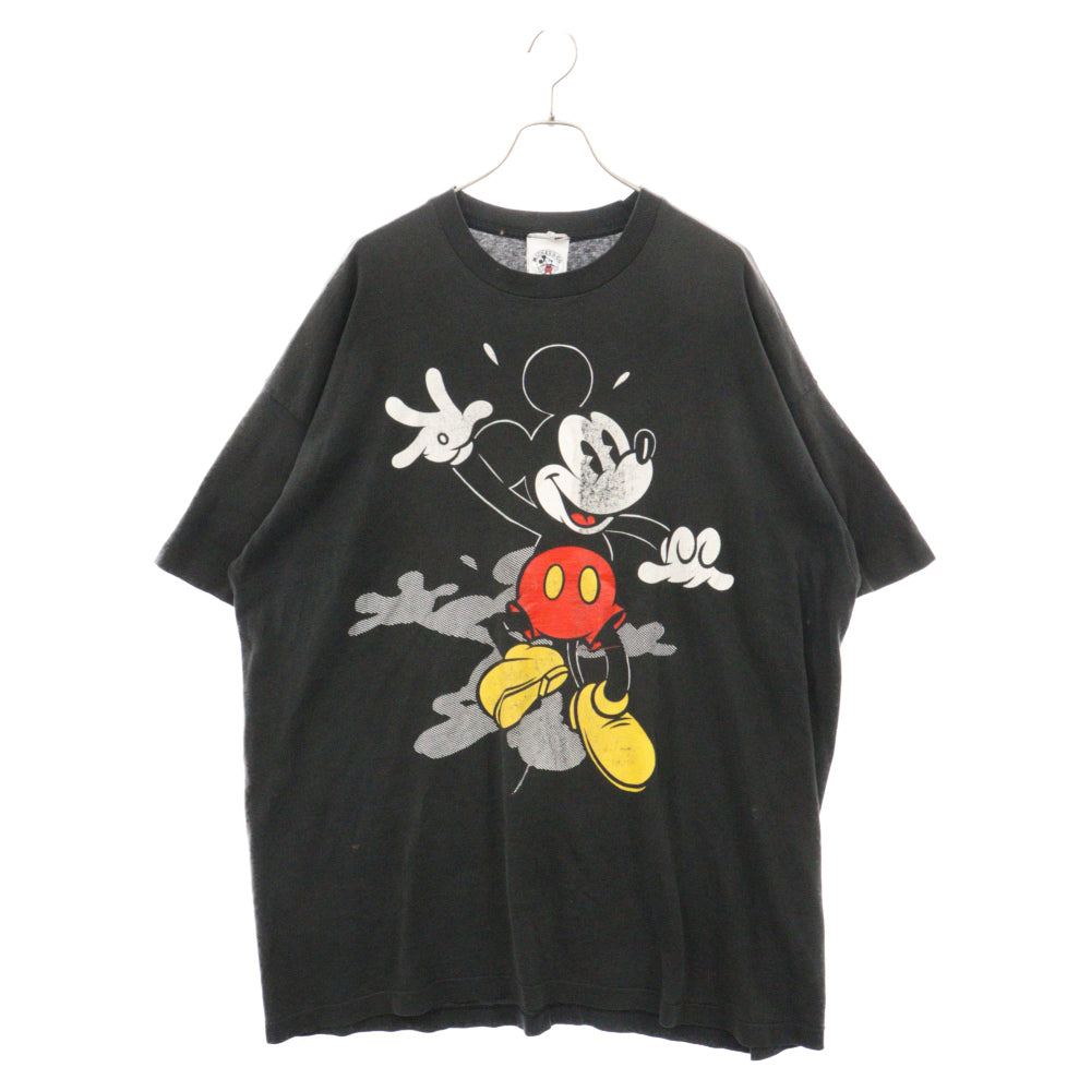 VINTAGE(ヴィンテージ) 90s VINTAGE MICKEY&CO フロントプリントオーバーサイズ半袖Tシャツ カットソー ブラック ヴィンテージ