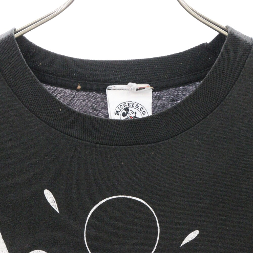 VINTAGE(ヴィンテージ) 90s VINTAGE MICKEY&CO フロントプリントオーバーサイズ半袖Tシャツ カットソー ブラック ヴィンテージ