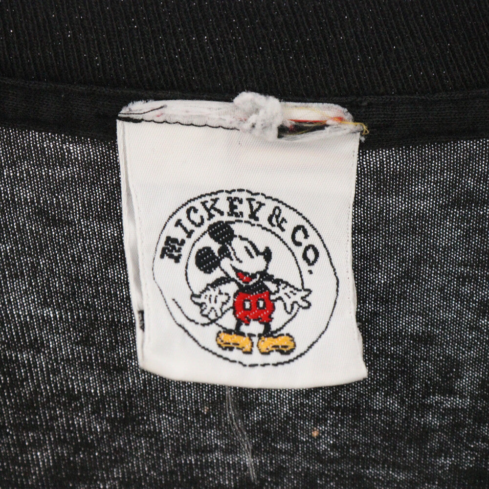 VINTAGE(ヴィンテージ) 90s VINTAGE MICKEY&CO フロントプリントオーバーサイズ半袖Tシャツ カットソー ブラック ヴィンテージ