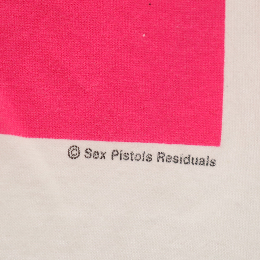 VINTAGE(ヴィンテージ) 90s SEX PISTOLS JAMIE REID セックスピトルズ ファックフォーエバー プリント 半袖Tシャツ カットソー ホワイトxピンク
