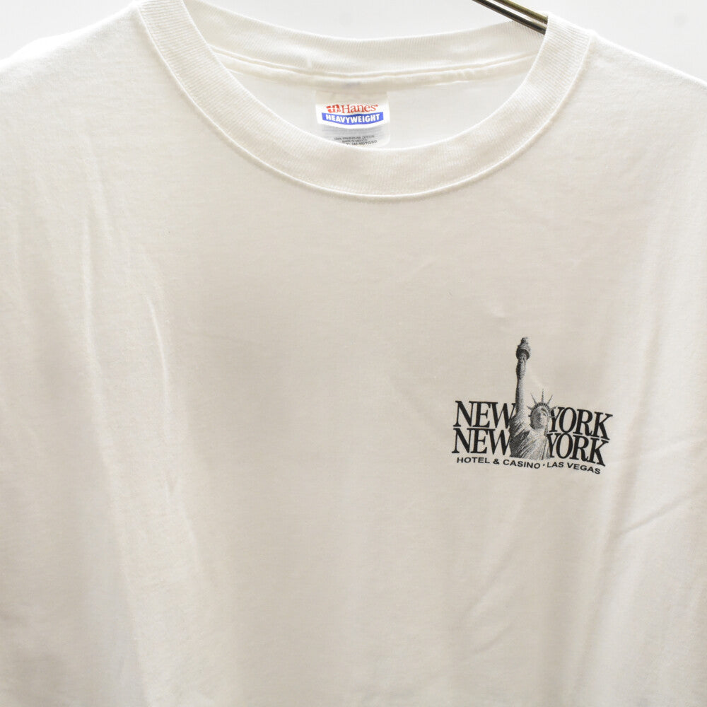 VINTAGE(ヴィンテージ) 00s NEWYORK NEWYORK HOTEL CASINO ニューヨークホテル カジノプリント 半袖Tシャツ カットソー ホワイト