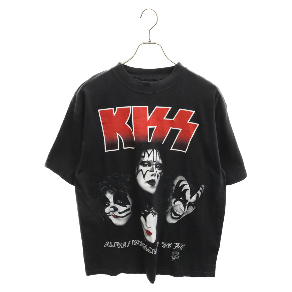 VINTAGE(ヴィンテージ) 90s KISS ALIVE WORLDWIDE TOUR 1996 TEE キッス 両面プリント半袖Tシャツ カットソー ブラック ヴィンテージ