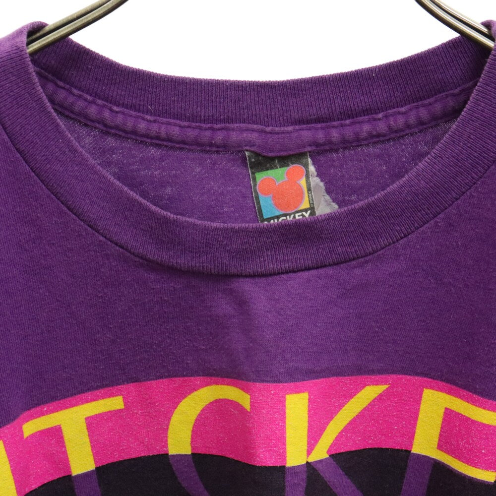 VINTAGE(ヴィンテージ) 90s Mickey TEE フロントミッキープリント半袖Tシャツ カットソー パープル