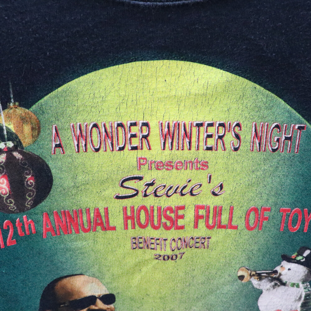 VINTAGE(ヴィンテージ) 00s STEVI WONDER TEE スティービーワンダー フロントプリント半袖Tシャツ カットソー ネイビー