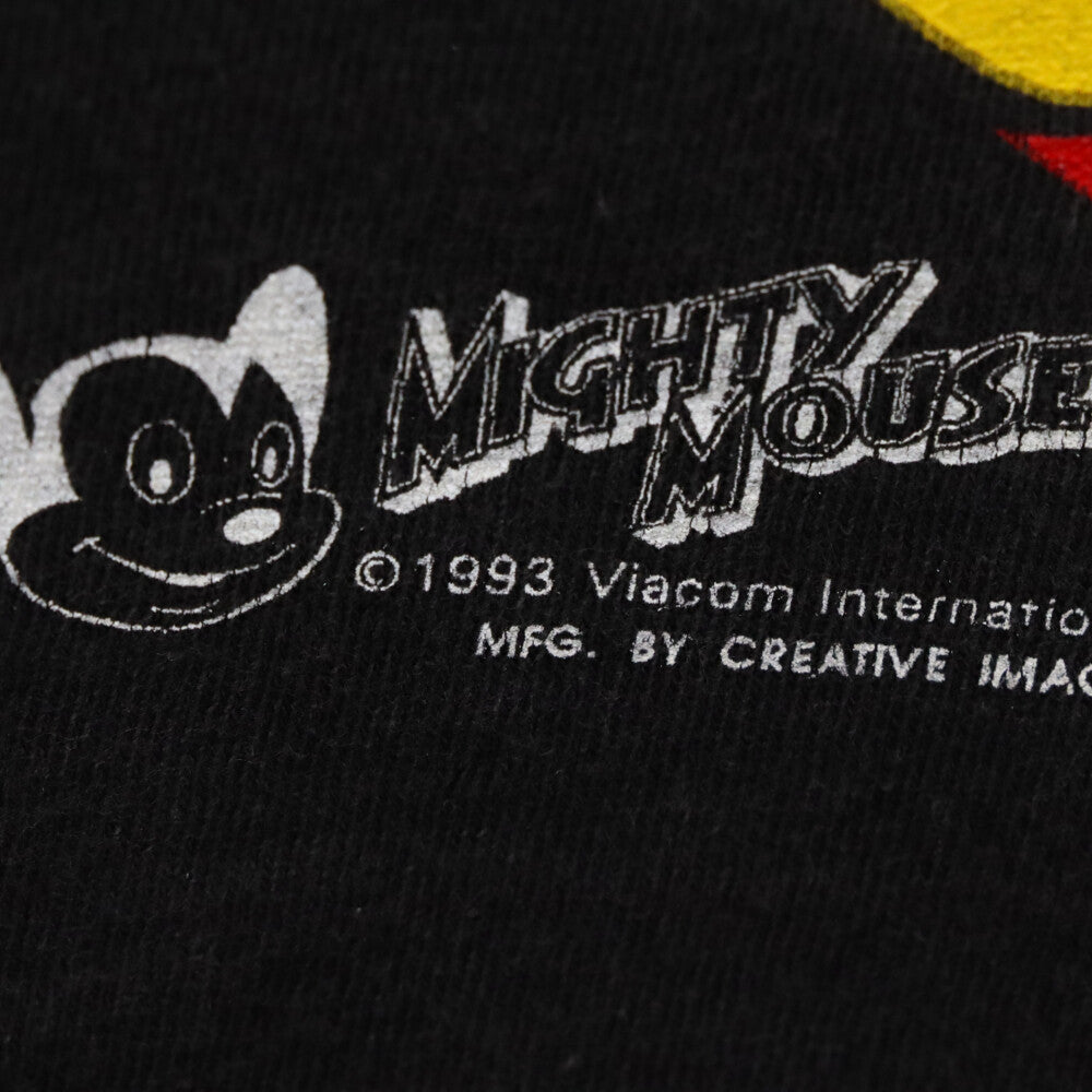 VINTAGE(ヴィンテージ) 90s MIGHTY MOUSE マイティマウス プリント 半袖Tシャツ カットソー ブラック
