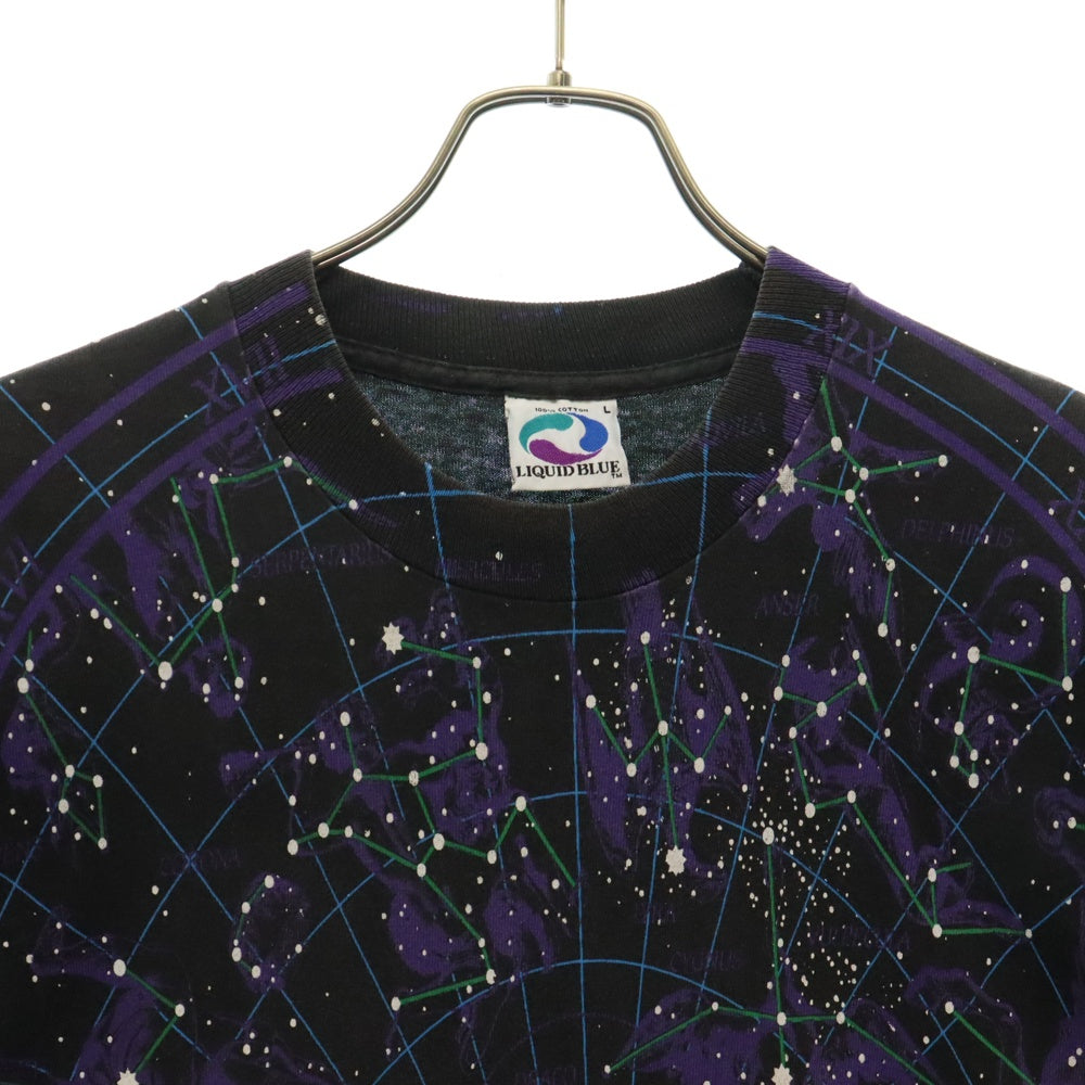 VINTAGE(ヴィンテージ) 90s LIQUID BLUE TEE リキッドブルー 天体観測 両面プリント半袖Tシャツ カットソー ブラック ヴィンテージ