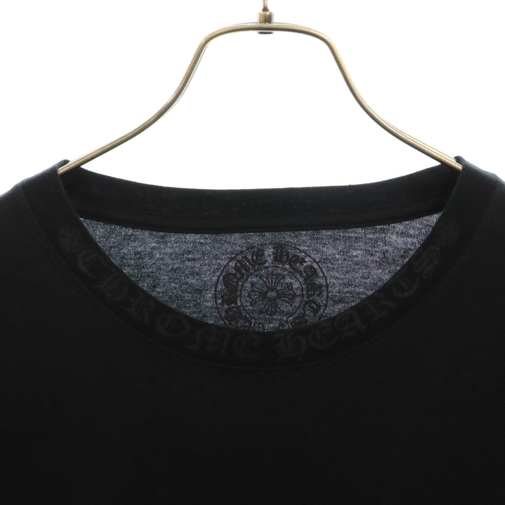 CHROME HEARTS(クロムハーツ) Neck Logo L/S TEE ネックロゴ ホースシュー プリント 長袖Tシャツ カットソー ブラック