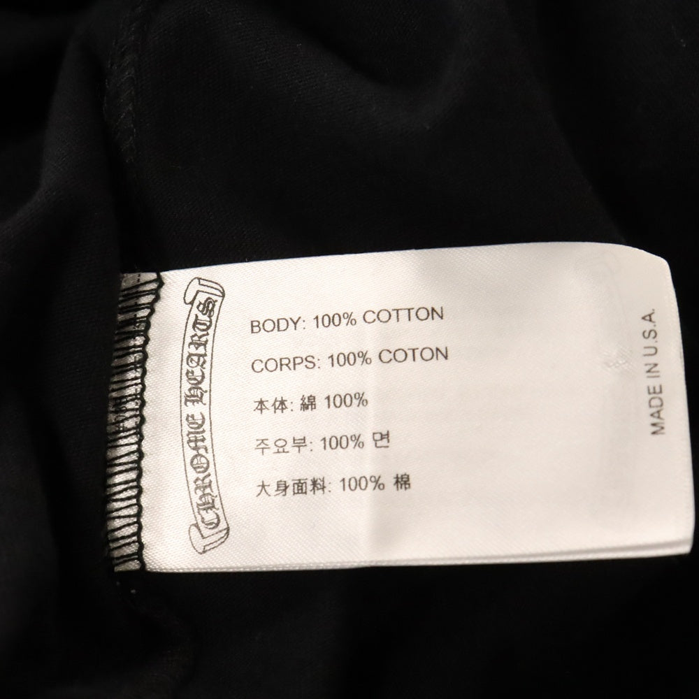 CHROME HEARTS(クロムハーツ) Neck Logo L/S TEE ネックロゴ ホースシュー プリント 長袖Tシャツ カットソー ブラック