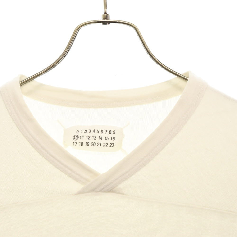 Martin Margiela(マルタンマルジェラ) 90s ARCHIVE ミスディアナ期 オリゾンティタグ フットボール長袖Tシャツ 長袖カットソー ホワイト