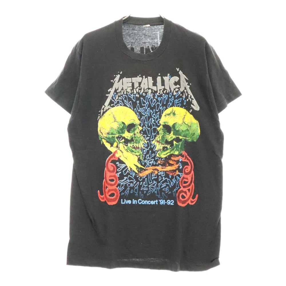 VINTAGE(ヴィンテージ) 90s METALLICA PUSHEAD 92 LIVE IN CONCECRT TEE メタリカ 両面プリント半袖Tシャツ カットソー ブラック