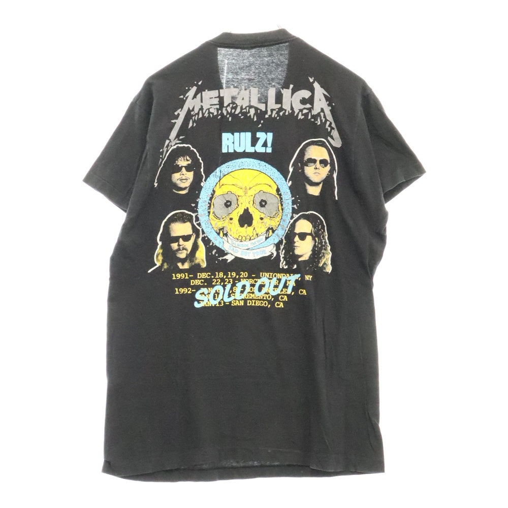 VINTAGE(ヴィンテージ) 90s METALLICA PUSHEAD 92 LIVE IN CONCECRT TEE メタリカ 両面プリント半袖Tシャツ カットソー ブラック