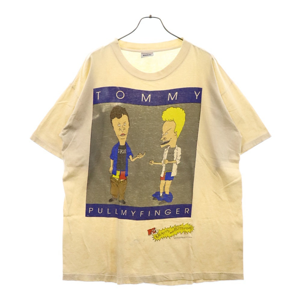 VINTAGE(ヴィンテージ) 90s BEAVIS AND AND BUTT HEAD TOMMY PULL MY FINGER TEE ビーバスアンドバットヘッド Tシャツ 半袖 カットソー ホワイト