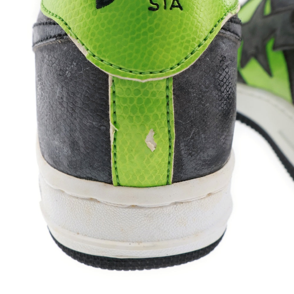 A BATHING APE(アベイシングエイプ) 00s ×UNKLE FUTURA BAPESTA スネーク 型押し レザー ローカット スニーカー US10.5 グリーン